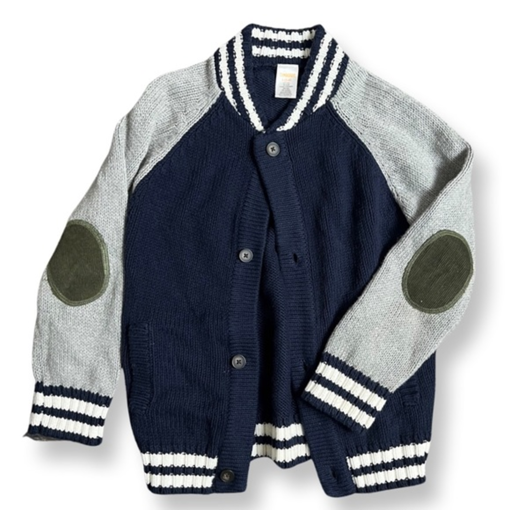 Gymboree Snow Legend Grey Navy Heavy Winter‎ Cardigan Sweater